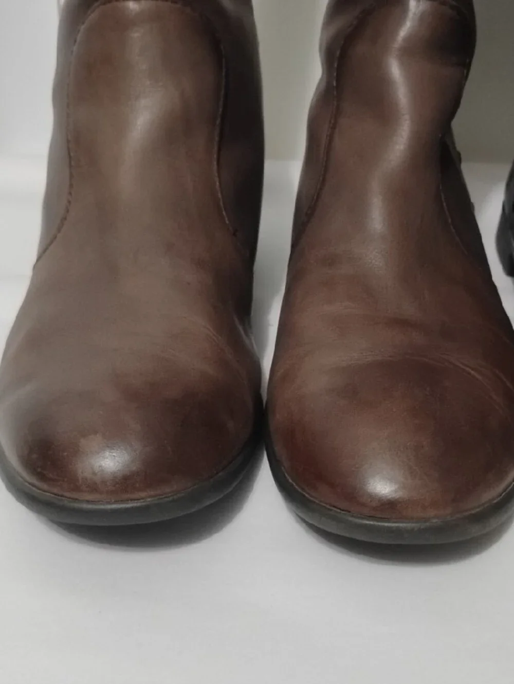 BORN Knee-high Leather Boots in (1) Brown and (1) Black Studded Riding Boot